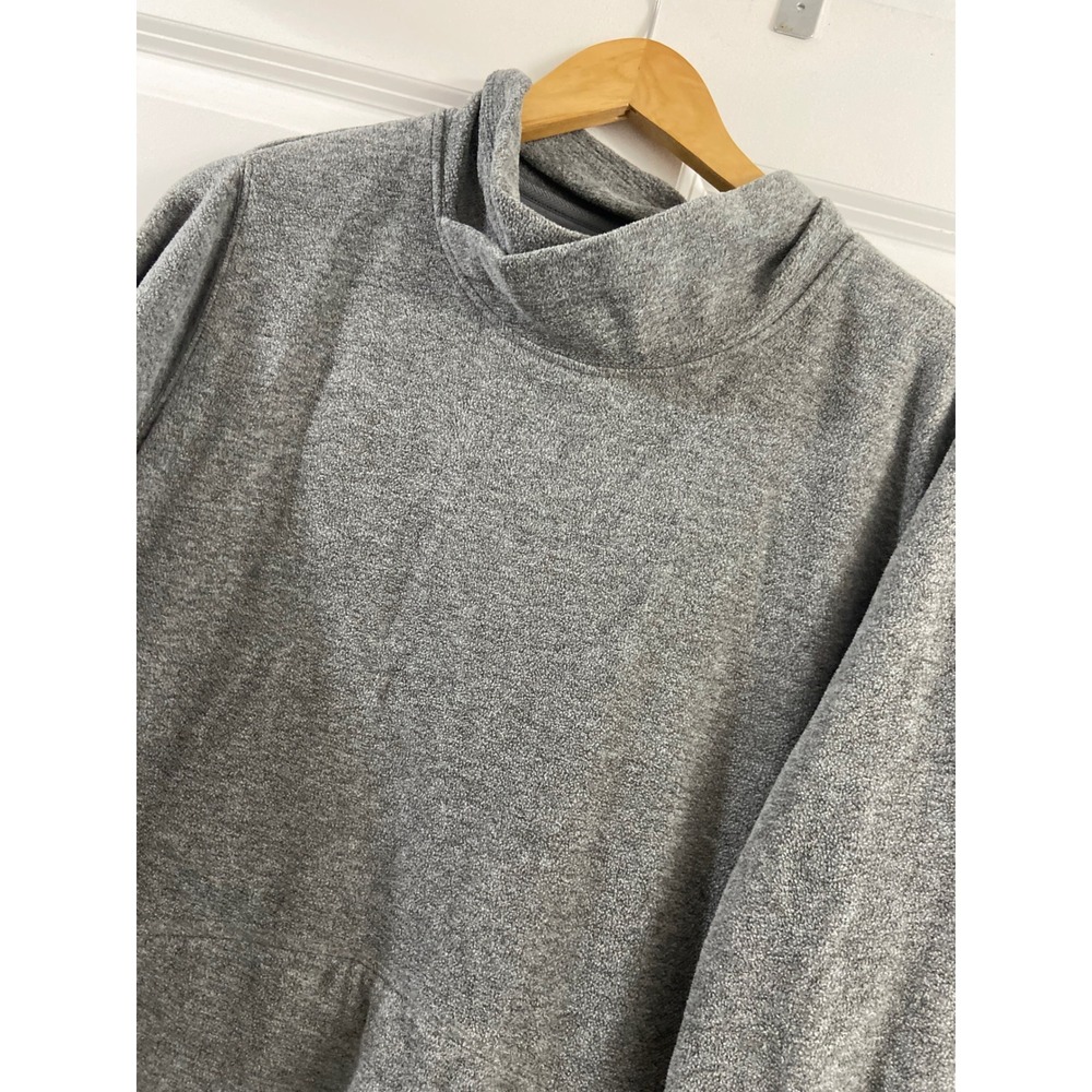 Duluth Trading Co Women 1X Gray Fleece Cowl Neck Pullover Sweatshirt Thumbholes